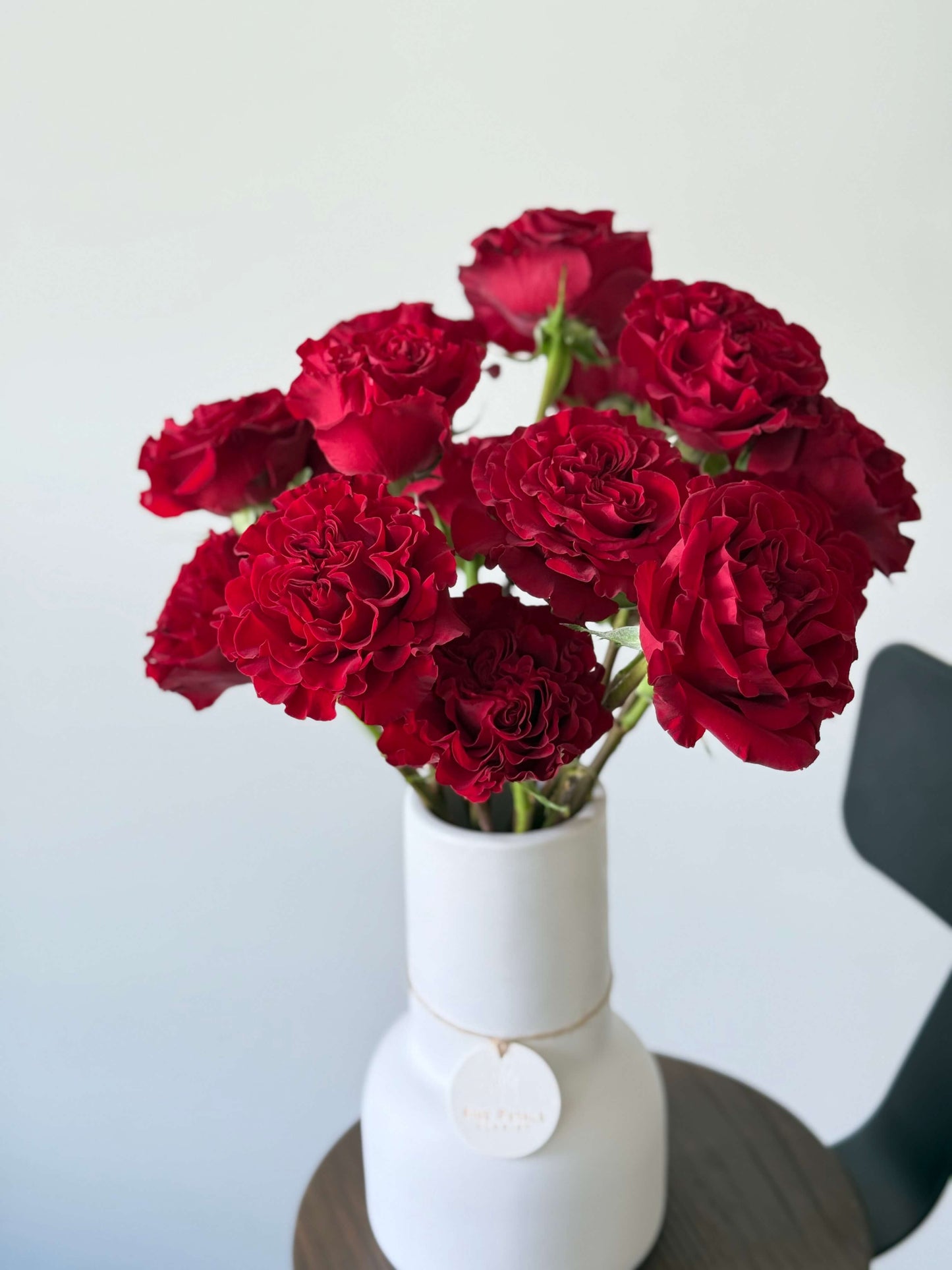 Hearts Desire - Red Roses in Ceramic Vase