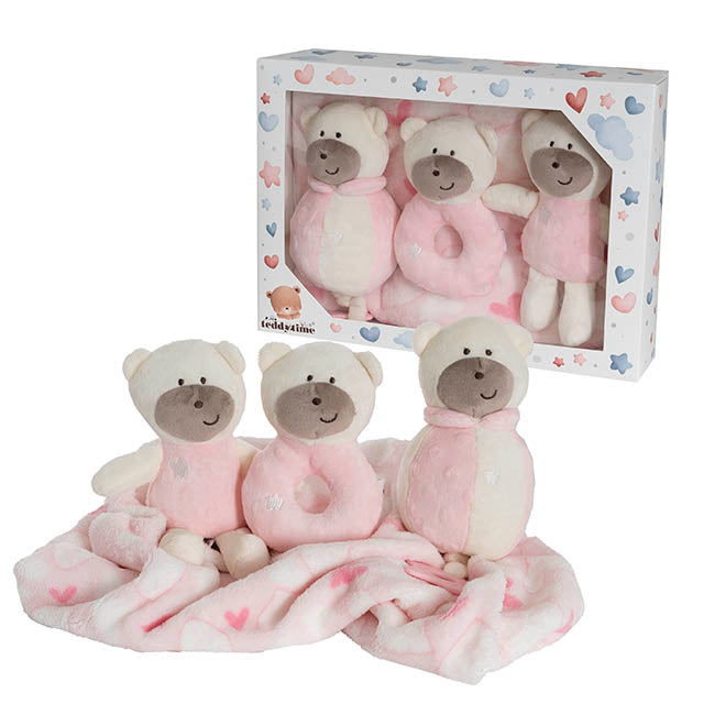 Baby Girl - Baby Pink Plush Bear Gift Pack