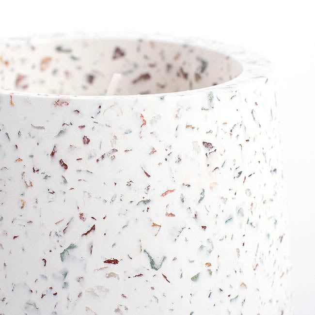 Scented Candle Terrazzo Vanilla White Medium 80g (9.4x8cmH)