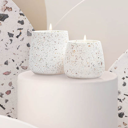 Scented Candle Terrazzo Vanilla White Medium 80g (9.4x8cmH)